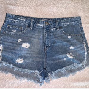 Free People Distressed Jean Short